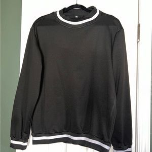 SHEIN Men’s Polyester Black Top with Pinstrip